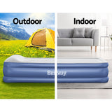 Bestway Air Mattress Inflatable Bed 46cm Airbed Single Blue - Wild Horizon