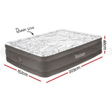 Bestway Air Mattress Queen Inflatable Bed 46cm Airbed Decorated Surface Grey - Wild Horizon
