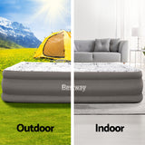 Bestway Air Mattress Queen Inflatable Bed 46cm Airbed Decorated Surface Grey - Wild Horizon
