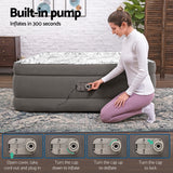 Bestway Air Mattress Queen Inflatable Bed 46cm Airbed Decorated Surface Grey - Wild Horizon