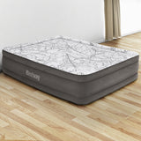 Bestway Air Mattress Queen Inflatable Bed 46cm Airbed Decorated Surface Grey - Wild Horizon