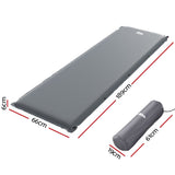 Weisshorn Self Inflating Mattress Camping Sleeping Mat Air Bed Pad Single Grey - Wild Horizon