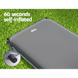 Weisshorn Self Inflating Mattress Camping Sleeping Mat Air Bed Pad Single Grey - Wild Horizon