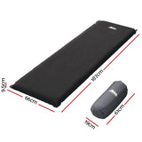 Weisshorn Self Inflating Mattress Camping Sleeping Mat Air Bed Pad Single Black - Wild Horizon