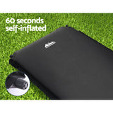 Weisshorn Self Inflating Mattress Camping Sleeping Mat Air Bed Pad Single Black - Wild Horizon
