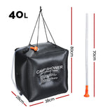 Weisshorn Solar Camping Shower Bag – 40L – Black