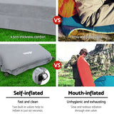 Weisshorn Self Inflating Mattress Camping Sleeping Mat Air Bed Single Grey - Wild Horizon