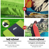 Weisshorn Self Inflating Mattress Camping Sleeping Mat Air Bed Pad Double Green - Wild Horizon