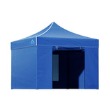 Instahut Gazebo Pop Up Marquee 3x3 Folding Tent Wedding Gazebos 500D Oxford Blue - Wild Horizon