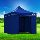Instahut Gazebo Pop Up Marquee 3x3 Folding Tent Wedding Gazebos 500D Oxford Blue - Wild Horizon