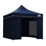 Instahut Gazebo Pop Up Marquee 3x3 Folding Tent Gazebos Camping 500D Oxford Navy - Wild Horizon