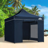 Instahut Gazebo Pop Up Marquee 3x3 Folding Tent Gazebos Camping 500D Oxford Navy - Wild Horizon