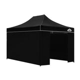 Instahut Gazebo Pop Up Marquee 3x4.5 Folding Tent Wedding Gazebos 500D Black - Wild Horizon