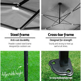 Instahut Gazebo Pop Up Marquee 3x4.5 Folding Tent Wedding Gazebos 500D Black - Wild Horizon