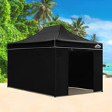 Instahut Gazebo Pop Up Marquee 3x4.5 Folding Tent Wedding Gazebos 500D Black - Wild Horizon