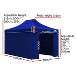 Instahut Gazebo 3x4.5 Pop Up Marquee Folding Tent Wedding Gazebos Camping Outdoor Shade Canopy Blue - Wild Horizon