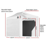 Instahut Gazebo 3x4.5 Pop Up Marquee Folding Tent Wedding Gazebos Camping Outdoor Shade Canopy White - Wild Horizon