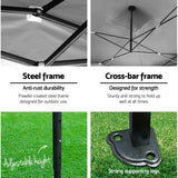 Instahut Gazebo Pop Up Marquee 3x6 Folding Tent Gazebos Camping 500D Oxford Navy - Wild Horizon