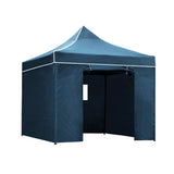 Instahut Gazebo 3x3 Pop Up Marquee Folding Wedding Tent Gazebos Camping Outdoor Shade Canopy Navy - Wild Horizon