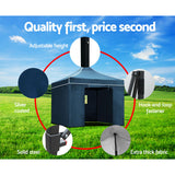Instahut Gazebo 3x3 Pop Up Marquee Folding Wedding Tent Gazebos Camping Outdoor Shade Canopy Navy - Wild Horizon