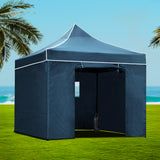Instahut Gazebo 3x3 Pop Up Marquee Folding Wedding Tent Gazebos Camping Outdoor Shade Canopy Navy - Wild Horizon