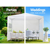 Instahut Gazebo 3x3m Marquee Wedding Party Tent Outdoor Camping Side Wall Canopy Window Panel White - Wild Horizon