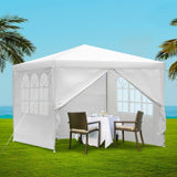 Instahut Gazebo 3x3m Marquee Wedding Party Tent Outdoor Camping Side Wall Canopy Window Panel White - Wild Horizon