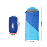 Weisshorn Sleeping Bag Kids Single 172cm Thermal Camping Hiking Blue - Wild Horizon