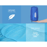 Weisshorn Sleeping Bag Kids Single 172cm Thermal Camping Hiking Blue - Wild Horizon