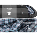 Weisshorn Sleeping Bag Single Thermal Camping Hiking Tent Black  -20°C - Wild Horizon