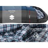 Weisshorn Sleeping Bag Single Thermal Camping Hiking Tent Blue -20°C - Wild Horizon
