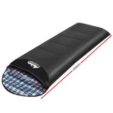 Weisshorn Sleeping Bag Single Thermal Camping Hiking Tent Grey 0°C - Wild Horizon