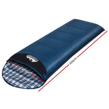 Weisshorn Sleeping Bag Single Thermal Camping Hiking Tent Blue 0°C - Wild Horizon