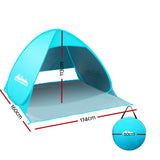 Weisshorn Pop Up Beach Tent Camping Hiking 3 Person Sun Shade Fishing Shelter - Wild Horizon