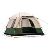 Weisshorn Family Camping Tent 4 Person Hiking Beach Tents Green - Wild Horizon