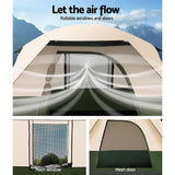 Weisshorn Family Camping Tent 4 Person Hiking Beach Tents Green - Wild Horizon