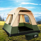 Weisshorn Family Camping Tent 4 Person Hiking Beach Tents Green - Wild Horizon