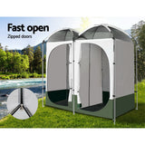 Weisshorn Double Camping Shower Toilet Tent Outdoor Portable Change Room - Wild Horizon