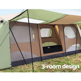 Weisshorn Instant Up Camping Tent 10 Person Outdoor Family Hiking Tents 3 Rooms - Wild Horizon