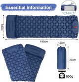 Ultralight Inflatable Camping Sleeping Pad with Pillow for Travelling and Hiking - Wild Horizon