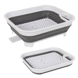 Collapsible Dish Rack with Utensil Section Space-Saving Drying Rack for Compact Kitchens & Camping