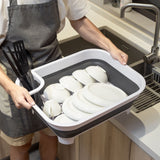 Collapsible Dish Rack with Utensil Section Space-Saving Drying Rack for Compact Kitchens & Camping