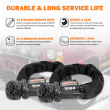 X-BULL 4WD Recovery Kit Snatch Strap Soft Shackles Folding Shovel Survival 4X4