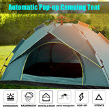 Waterproof Automatic Camping Tent 3-5 Person Come with Moisture Proof Pad(Green) - Wild Horizon