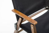 2x Bamboo Canvas Folding Camping Chair – Black