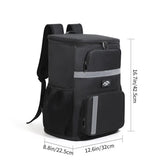 Insulated Cooler Backpack - Portable Outdoor Picnic and Beverage Bag with Bottle Opener (Black) 30L