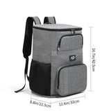 Insulated Cooler Backpack - Portable Outdoor Picnic and Beverage Bag with Bottle Opener (Gray) 30L