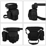 Black tactical pouches shown from multiple angles on a white background