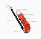 Black Multi-Function Fishing Hook Remover Tool - Durable, Lightweight, and Compact