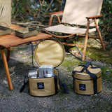 Portable Outdoor Kitchen Utensil Organizer, Waterproof Camping Cookware Storage Bag, Khaki-Size L